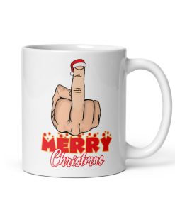 Middle Finger Merry Christmas Mug Rude Christmas Mug