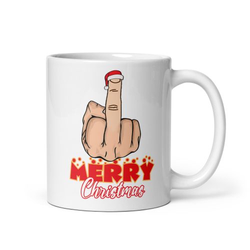 Middle Finger Merry Christmas Mug Rude Christmas Mug