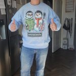 Snowasis Christmas Jumper Liam & Noel Oasis Snowmen