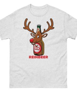 Beer Drinker Funny Christmas T-shirt Reinbeer