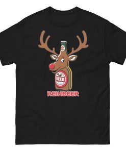 Beer Drinker Funny Christmas T-shirt Reinbeer