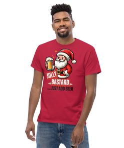 Jolly Bastard Just Add Beer Funny Christmas T-shirt For Men