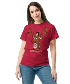 Beer Drinker Funny Christmas T-shirt Reinbeer