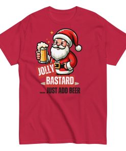 Jolly Bastard Just Add Beer Funny Christmas T-shirt For Men