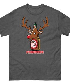 Beer Drinker Funny Christmas T-shirt Reinbeer