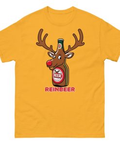 Beer Drinker Funny Christmas T-shirt Reinbeer