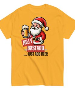 Jolly Bastard Just Add Beer Funny Christmas T-shirt For Men