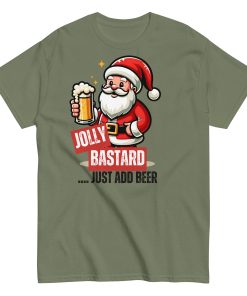 Jolly Bastard Just Add Beer Funny Christmas T-shirt For Men
