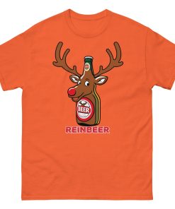 Beer Drinker Funny Christmas T-shirt Reinbeer