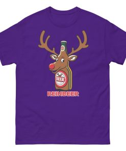 Beer Drinker Funny Christmas T-shirt Reinbeer