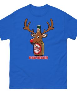 Beer Drinker Funny Christmas T-shirt Reinbeer
