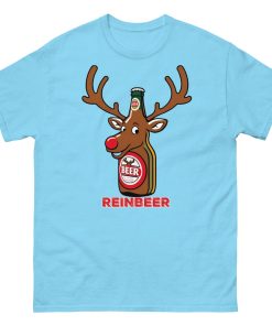 Beer Drinker Funny Christmas T-shirt Reinbeer