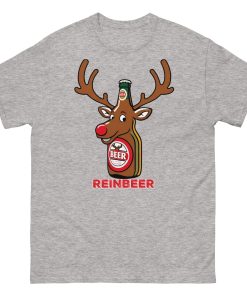 Beer Drinker Funny Christmas T-shirt Reinbeer