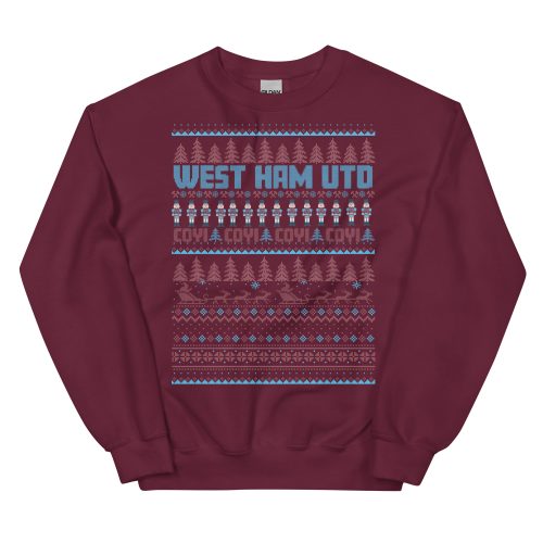West Ham Christmas Jumper Claret & Blue
