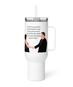 Smithy & Nessa Valentine’s Travel mug with a handle