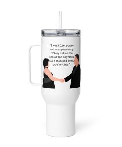 Smithy & Nessa Valentine’s Travel mug with a handle
