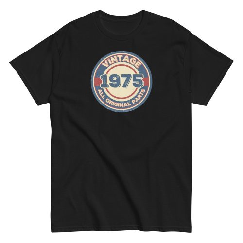 1975 Birthday Gift T-shirt Vintage All Original Parts 50th