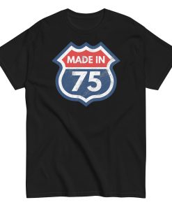 1975 Birthday Year Gift T-Shirt Made in 75 Route Sign