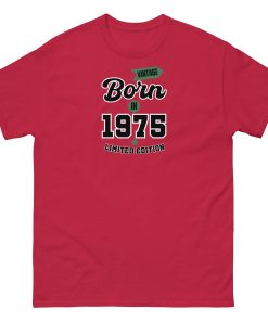 Vintage Born In 1975 Limited Edition T-shirt 50th Birthday Tee