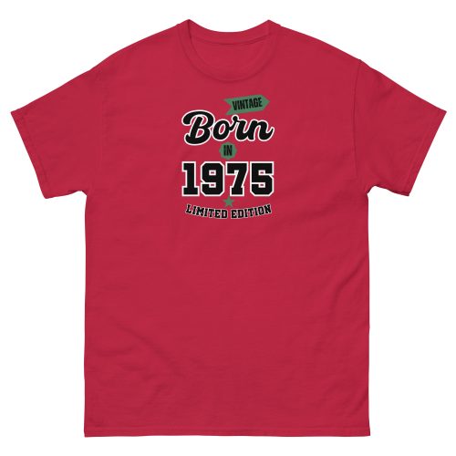 Vintage Born In 1975 Limited Edition T-shirt 50th Birthday Tee