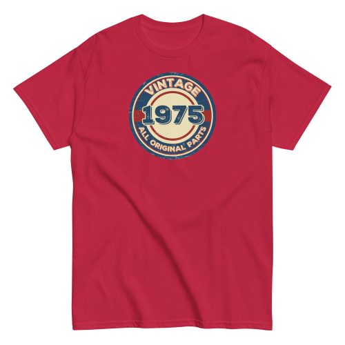 1975 Birthday Gift T-shirt Vintage All Original Parts 50th