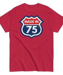 1975 Birthday Year Gift T-Shirt Made in 75 Route Sign