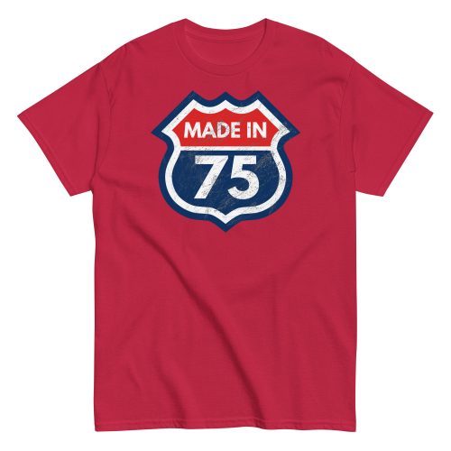 1975 Birthday Year Gift T-Shirt Made in 75 Route Sign