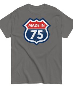 1975 Birthday Year Gift T-Shirt Made in 75 Route Sign