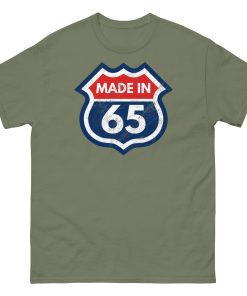 1965 Birthday T-Shirt Gift Made in 65 US Route Sign