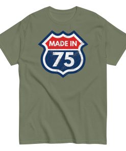 1975 Birthday Year Gift T-Shirt Made in 75 Route Sign