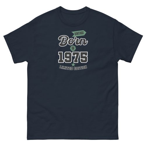 Vintage Born In 1975 Limited Edition T-shirt 50th Birthday Tee