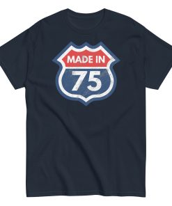 1975 Birthday Year Gift T-Shirt Made in 75 Route Sign