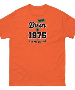 Vintage Born In 1975 Limited Edition T-shirt 50th Birthday Tee