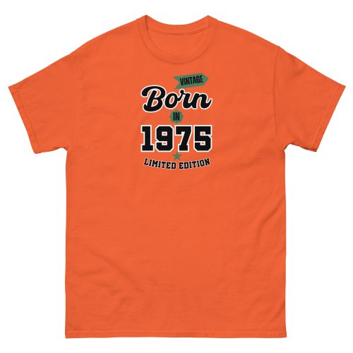 Vintage Born In 1975 Limited Edition T-shirt 50th Birthday Tee