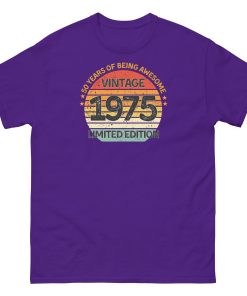 Vintage 1975 Limited Edition T-shirt 50th Birthday Gift