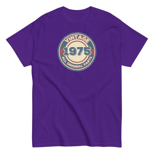 1975 Birthday Gift T-shirt Vintage All Original Parts 50th
