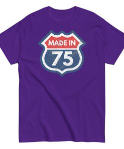 1975 Birthday Year Gift T-Shirt Made in 75 Route Sign