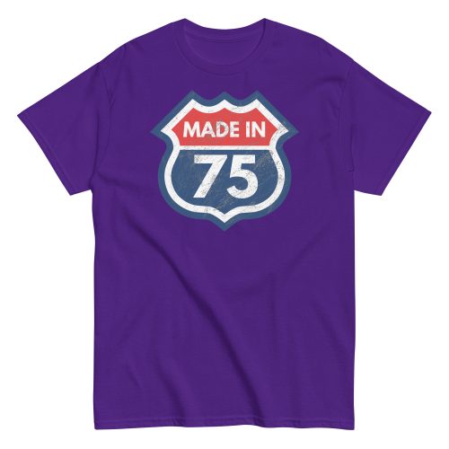 1975 Birthday Year Gift T-Shirt Made in 75 Route Sign