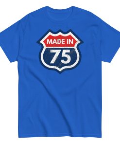 1975 Birthday Year Gift T-Shirt Made in 75 Route Sign