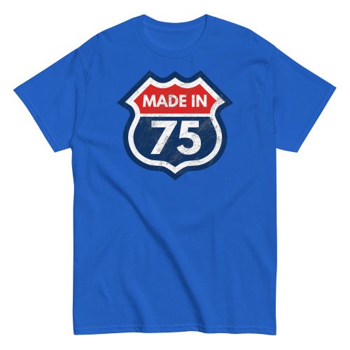 1975 Birthday Year Gift T-Shirt Made in 75 Route Sign