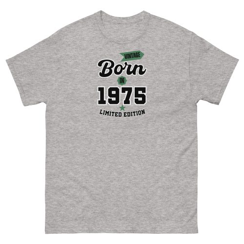 Vintage Born In 1975 Limited Edition T-shirt 50th Birthday Tee