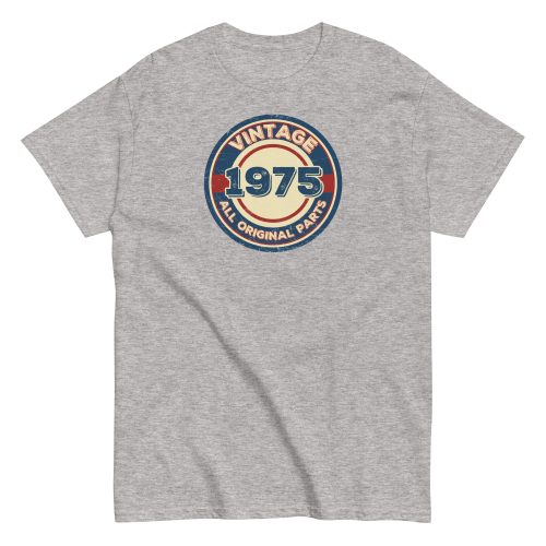 1975 Birthday Gift T-shirt Vintage All Original Parts 50th