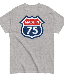 1975 Birthday Year Gift T-Shirt Made in 75 Route Sign