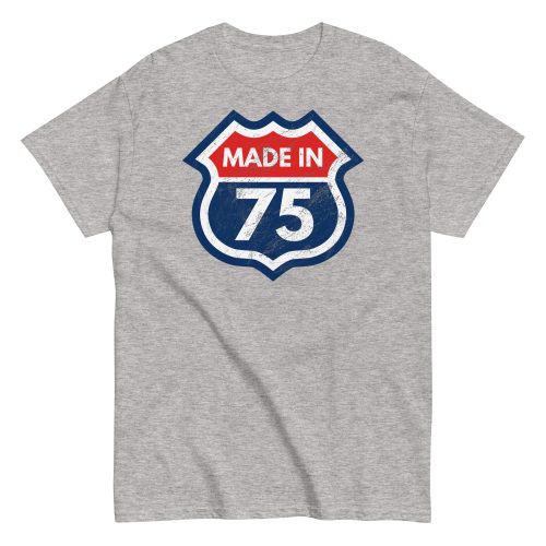 1975 Birthday Year Gift T-Shirt Made in 75 Route Sign
