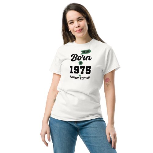 Vintage Born In 1975 Limited Edition T-shirt 50th Birthday Tee
