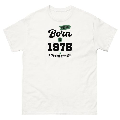 Vintage Born In 1975 Limited Edition T-shirt 50th Birthday Tee