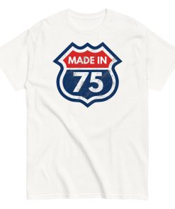 1975 Birthday Year Gift T-Shirt Made in 75 Route Sign