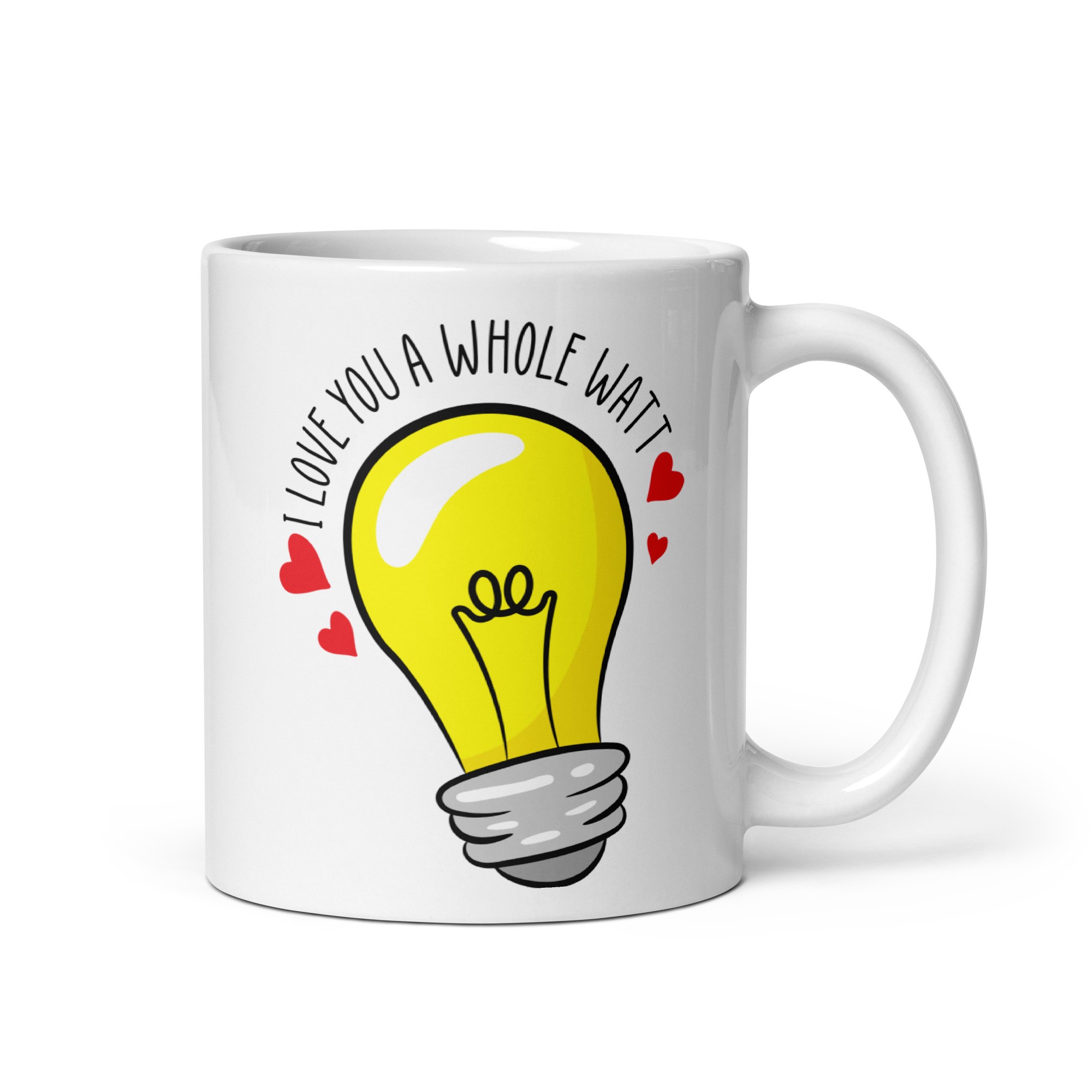 I Love You A Whole Watt Corny Valentines Day Mug Gift