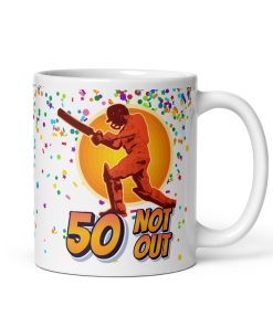 50 Not Out Cricket Mug 50th Birthday Gift