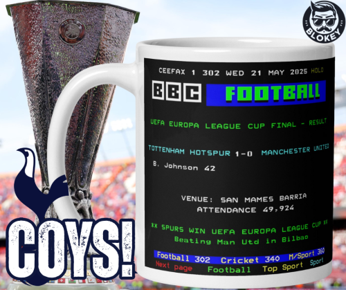 Spurs Europa Cup Final Ceefax Mug
